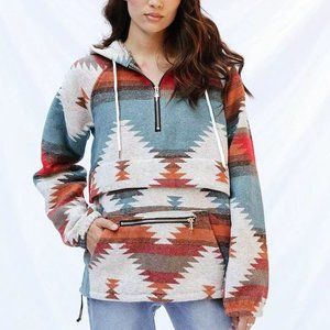 THE CHUMANI LADIES AZTEC PRINT HOODIE